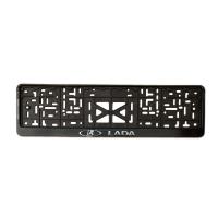 Рамка номерного знака с защелкой серебро "LADA"